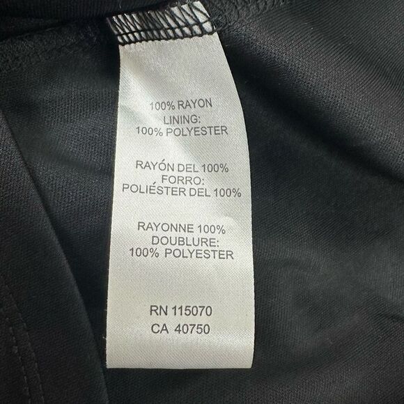 Nina Leonard Women's Size M Cold Shoulder Black Crepe Textured Maxi Dress - Picture 7 of 14